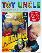 A Toy Uncle advertisement featuring a figurine of the character.