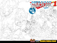 Mega Man: Worlds Unite Battles #1: Sketch variant cover art.