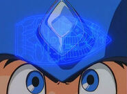 Mega Man getting Air Man's power in the Mega Man cartoon show.