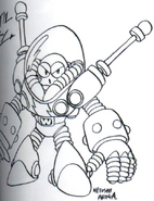 Concept art of Dynamo Man, then known as "Coil Man".