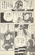 Proto Man giving the Energy Balancer for Mega Man in the Rockman 6 manga.