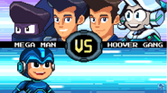 Mega Man prepares to take on Ice Man and the Hoover Gang.