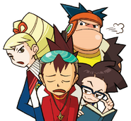 Geo and his friends in Mega Man Star Force.