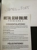 Metal Gear Online premiere invitation pamphlet/early download voucher, released a month and a half before Metal Gear Solid 4. The player got it by pre-ordering Metal Gear Solid 4.