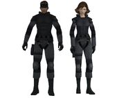 The Sneaking Suits worn by Snake and Meryl in The Twin Snakes.