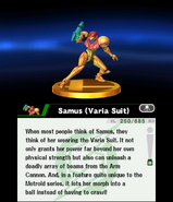 The Varia Suit trophy in 3DS.