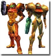 Comparison between the original model of the suit and the final one. Interestingly, the former seems more realistically-proportioned.