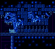 The entrance to Kraid's Lair in Super Metroid