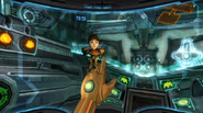 A Mii Bobblehead in Metroid Prime 3: Corruption