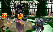 The Spike Tower attacking Miis..