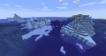 A group of naturally generated icebergs.