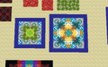 Several more complex multi-color terracotta patterns.