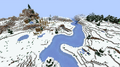 A frozen river running through a snowy plains biome.