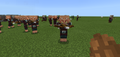 This is a mod that adds piglin pillagers into Minecraft. This mod is based on a pillager, except the mod changed the pillager's head into a piglin head and the color of the feet. The piglin pillager acts just like a normal pillager, except wither skeletons attack the piglin pillager, meaning the person who added this mod slightly changed the behavior of the piglin pillager.