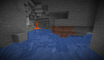 A flooded cave.