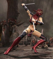 Skarlet using her Kodachi.