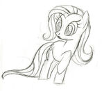 Fluttershy surprised sketch