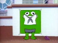 Kermit animated joke on the visual trick on the Muppet Babies episode "The Weirdo Zone"