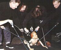 Puppeteers rehearse for The Adventures of Pinocchio