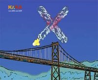 A plane writes the letter X over the Golden Gate Bridge (EKA: Folge 2329)