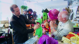 Jason Weber and an Anything Muppet with Glass