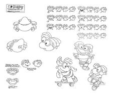 Muppet Babies style guide expressions, attitudes & mouth guide