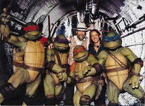 Barron with Jim Henson and the Ninja Turtles.