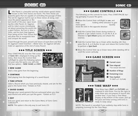 Sonic Gems Collection Manual pages 16-17.