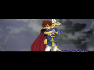 Roy's unused intro image in Super Smash Bros. Melee's Classic Mode