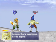 Using Falco's taunt, he can do a Star Fox conversation