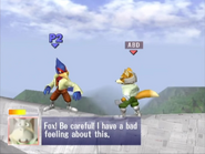 Fox can do a Star Fox conversation using his taunt