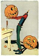 Jack Pumpkinhead changes his pumpkins.