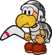 A Boomerang Bro from Paper Mario: The Thousand-Year Door.