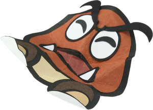 Concept art of a crumpled Goomba from Paper Mario: Sticker Star.