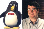 Joe Ranft provides the voice of Wheezy the toy penguin in Toy Story 2 (1999).