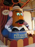 Mr. Potato Head at the Toy Story Midway Mania! attraction