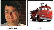 The late Joe Ranft voice of Red in Cars (2006).