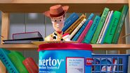 In Toy Story, Lasseter's name is seen on the books Tin Toy and The Adventures of André and Wally B.. Lasseter was involved in both short films.