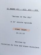 The episode's final draft script