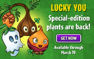 An advertisement for limited-time plants including Ghost Pepper