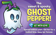 An advertisement for Ghost Pepper (note the costume)