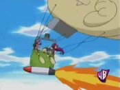 Team Rocket flies off with their jet activated