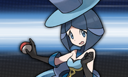 The in-game VS. Artwork of Evelyn as a Battle Chatelaine that appears in Pokémon X and Pokémon Y.