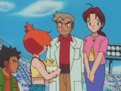 Ash's mom and Oak appear