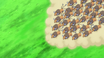 When he was in the Safari Zone, Ash managed to capture thirty Tauros, all of which reside at Oak's Laboratory. However Ash has used one of the Tauros on several occasions in Leagues and Frontier battles.