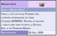 Italian Darkrai Wonder Card