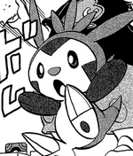 Trevor carried Chespin, Marisso and shielded it from the attack on Vaniville Town.