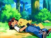 Ash and Pikachu take a nap