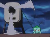 Bulbasaur binds the propeller