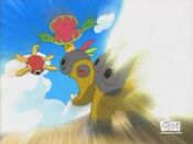 Hippwodon attacks Shuckle and Carnivine